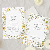 Little Honey Bee Yellow Wildflowers Baby Shower