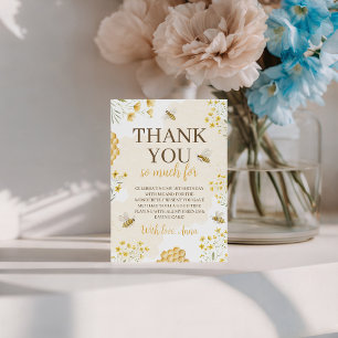 Little Honey Birthday Thank You Card