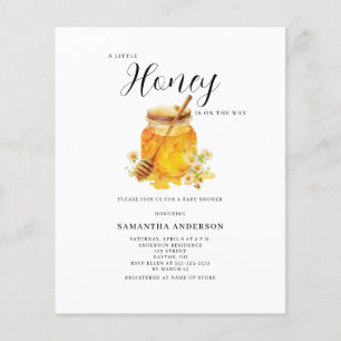 Little Honey Budget Baby Shower Invitation Flyer