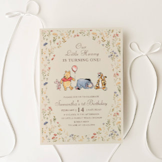 Little Honey First Birthday Invitation Pooh Theme