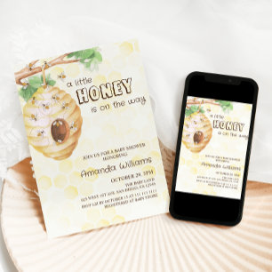 Little Honey Gender Neutral Baby Shower  Invitation