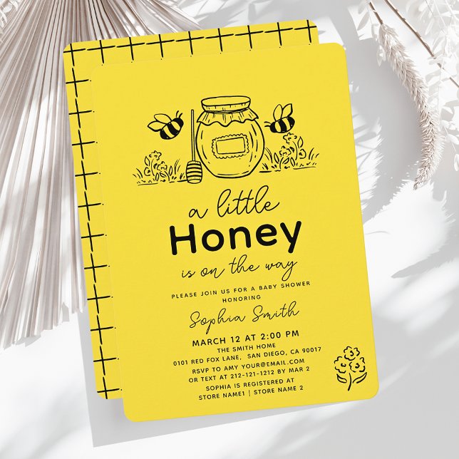 Little Honey Hand-drawn Bee Baby Shower Invitation (Creator Uploaded)
