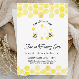 Little Honey Invitation Kids 1st Birthday