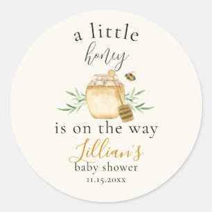 Little Honey Is On The Way Bee Baby Shower Favour Classic Round Sticker