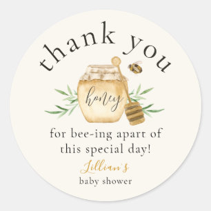 Little Honey Is On The Way Thank You Classic Round Sticker