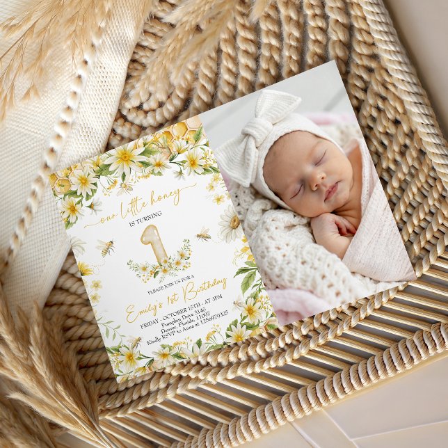 Little Honey Photo 1st Birthday Invite (Creator Uploaded)