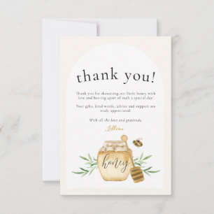 Little Honey Soft Watercolor Bee Baby Shower Flat Thank You Card