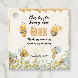 Little Honey To Bee One Wildflower 1st Birthday Favour Tags