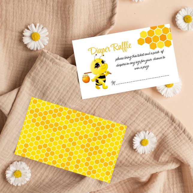 Little honey way bee baby shower diaper raffle enclosure card (Little honey on the way bee baby shower diaper raffle enclosure card raffle tickets )