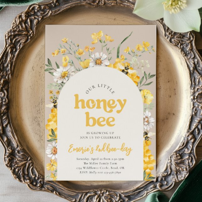 Little Honeybee Birthday Invitation (Creator Uploaded)