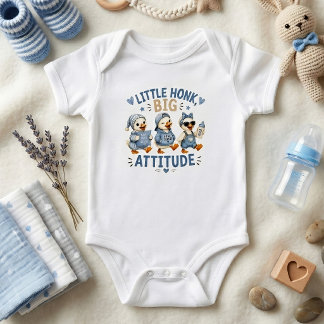 Little Honk Big Attitude Cute Baby Ducks Infant Bodysuit