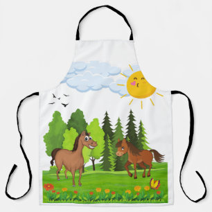 Little horses design for kids apron