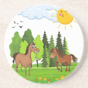 Little horses design for kids coaster