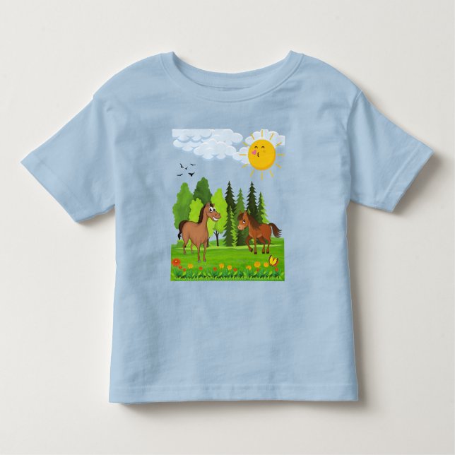 Little horses design for kids toddler T-Shirt (Front)