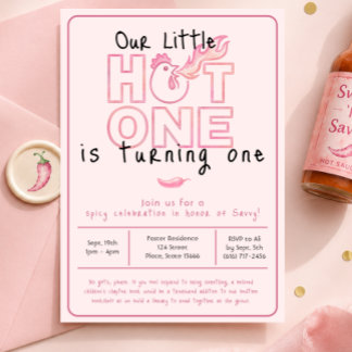 Little Hot One First Birthday Invitation 