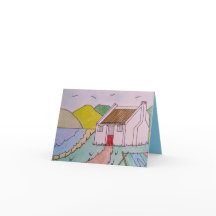 Little House By The Sea Birthday Card