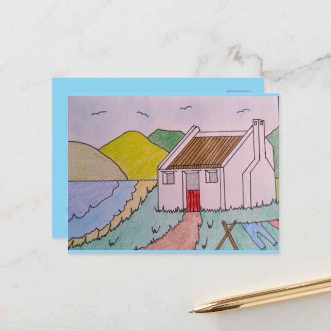 Little House By The Sea Postcard (Front/Back In Situ)