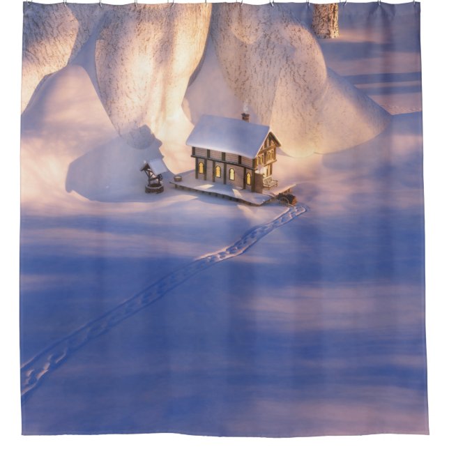 Little House in the Snow Shower Curtain (Front)