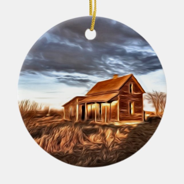 Little House on the Prairies Ceramic Ornament (Front)