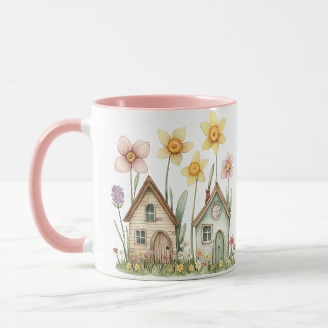 Little Houses Vintage Floral Cottage Mug (Left)