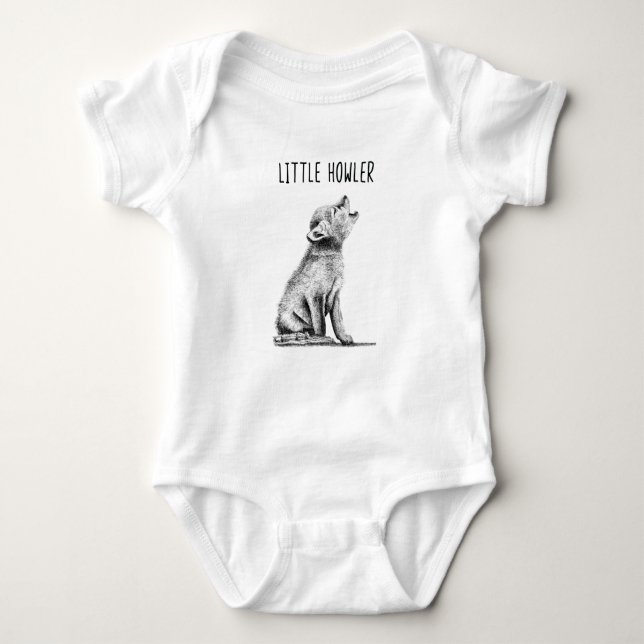 Little Howler Wolf Cub Baby Suit Baby Bodysuit (Front)