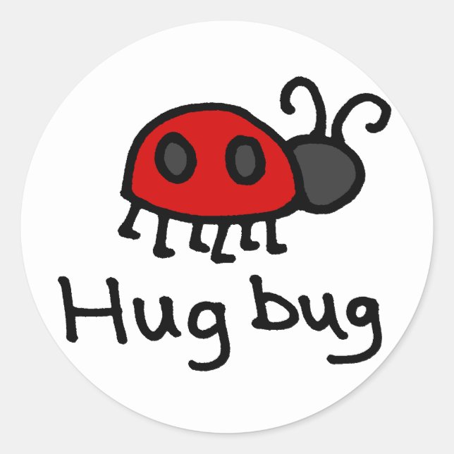 Little Hug Bug Classic Round Sticker (Front)