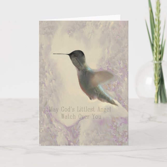 Little Hummingbird Angel Blank Greeting Card (Front)