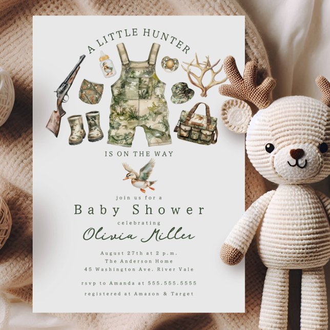 Little Hunter Baby Shower Invitation (Creator Uploaded)