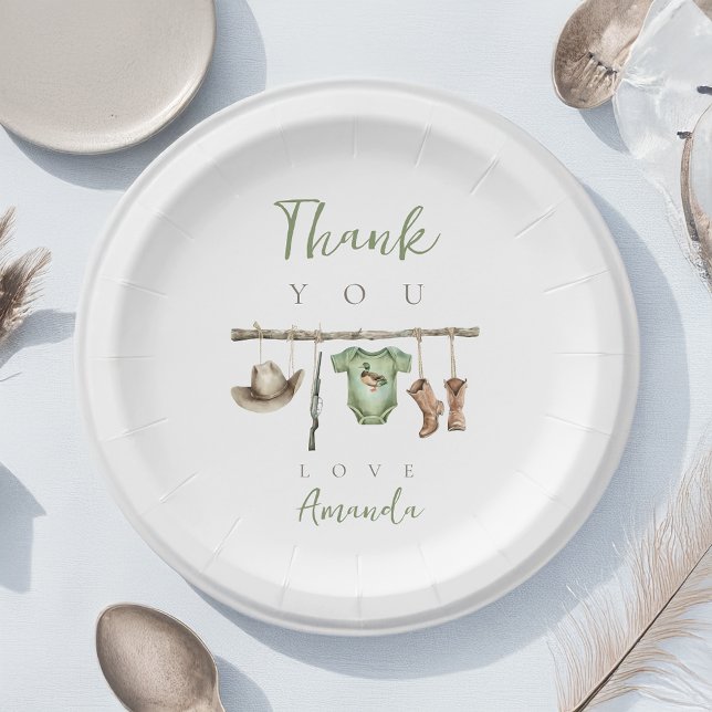 Little Hunter Baby Shower Paper Plate (little hunter paper plate
)