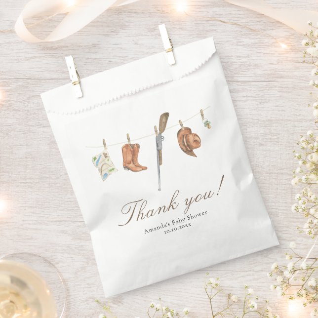 Little Hunter Baby Shower Thank You Favour Bag (Clipped)