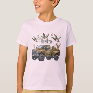 Little Hunter Camo Truck – Ducks, Deer & Outdoor  T-Shirt