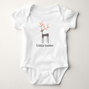 Little hunter with animated deer - customisable baby bodysuit