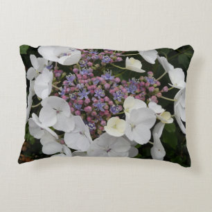 Little Hydrangea Flowers Pattern Accent Pillow