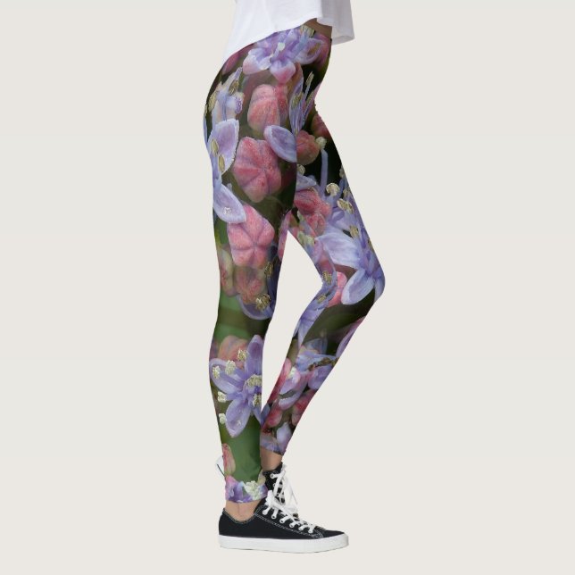 Little Hydrangea Flowers Pattern Legging (Right)