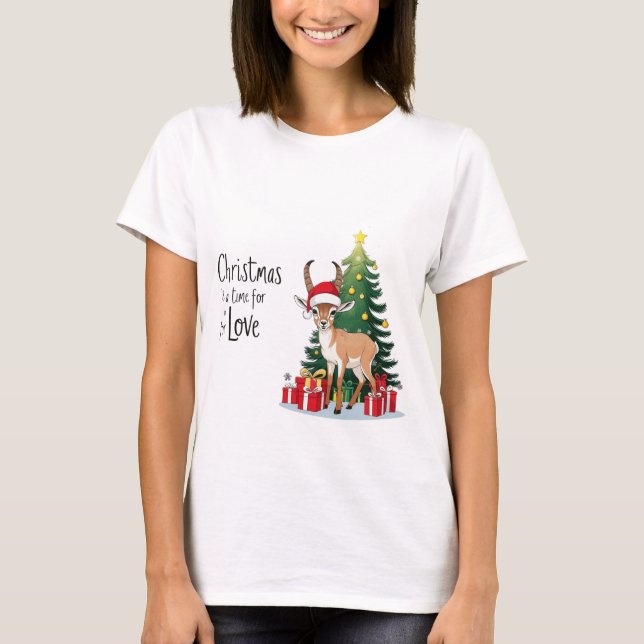 Little Ibex Wear Santa with 'Christmas  T-Shirt (Front)