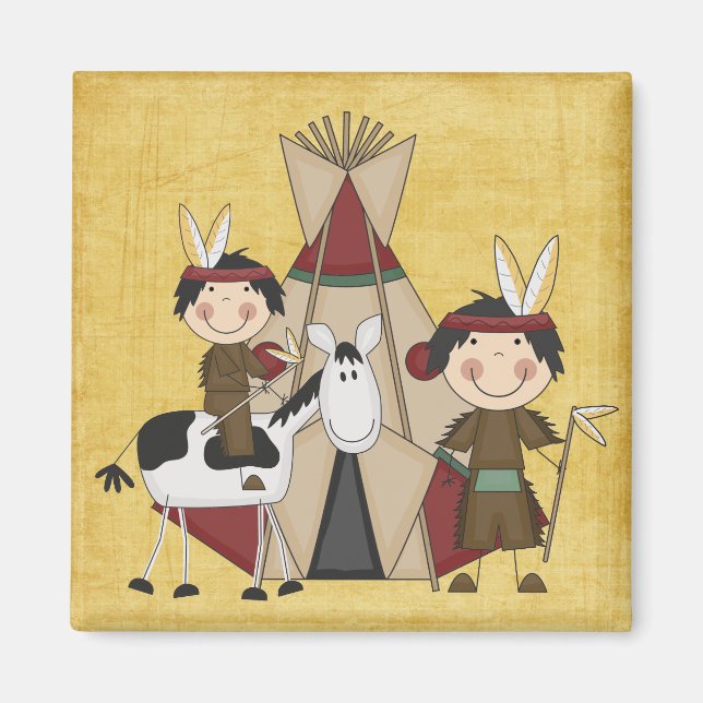 Little Indians Teepee Horse Fridge Magnet (Front)