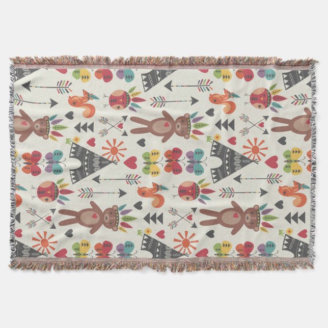 Little Indians Throw Blanket (Front)