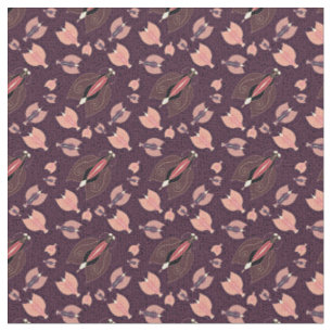 Little insect moth illustration dark pattern fabric