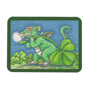 LITTLE IRISH DRAGON Fantasy MAGNET Green