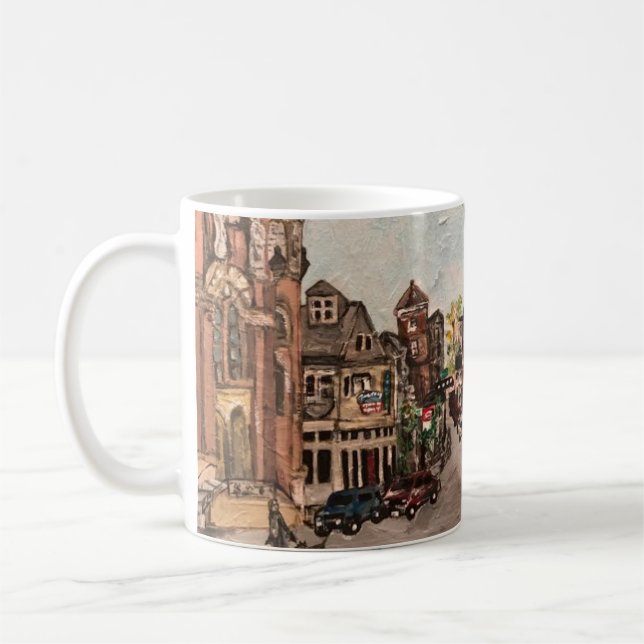 Little Italy, Cleveland Ohio Painting on a mug (Left)