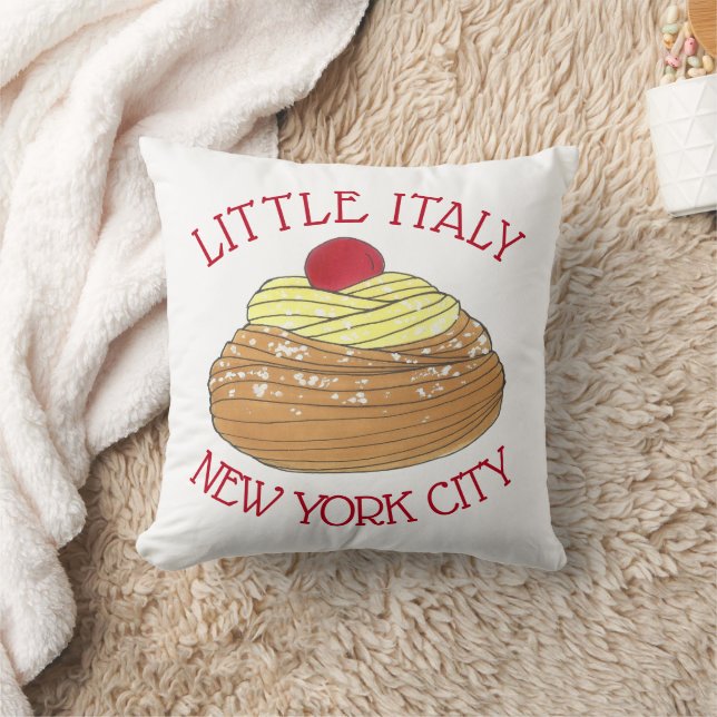 Little Italy NYC Italian Bakery Zeppole Pastry Cushion (Blanket)