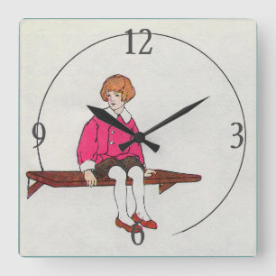 Little Jack Jelf, Mother Goose Nursery Rhyme Square Wall Clock