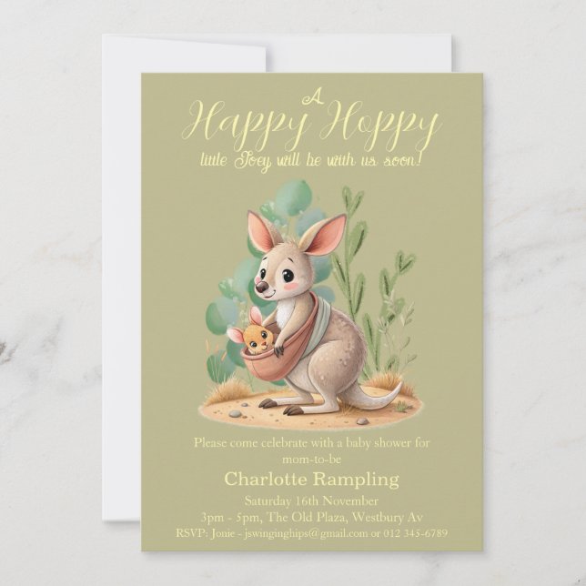 Little Joey Baby Shower Invitation (Front)