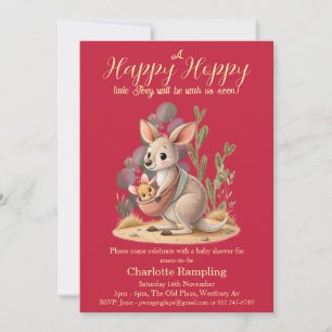 Little Joey Cardinal Red Baby Shower Invitation
