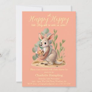 Little Joey Peach Baby Shower Invitation