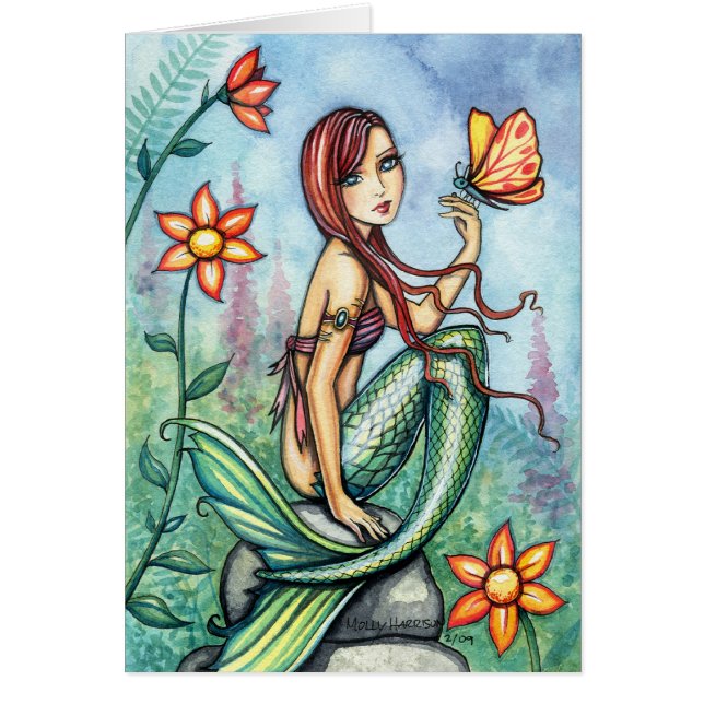 Little Jungle Mermaid Card by Molly Harrison (Front)