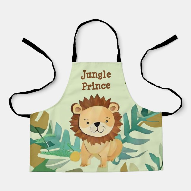 Little Jungle Prince Lion Birthday Apron (Front)