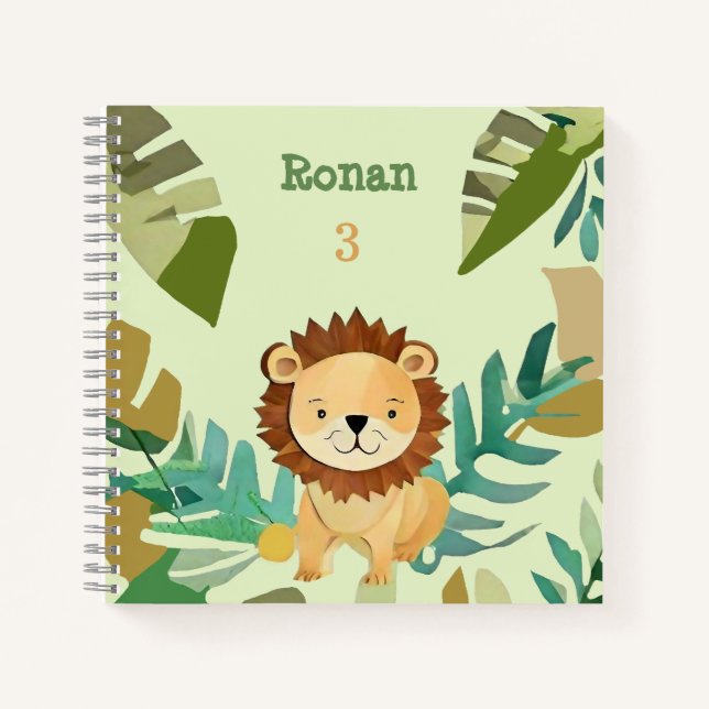 Little Jungle Prince Lion Birthday Notebook (Front)