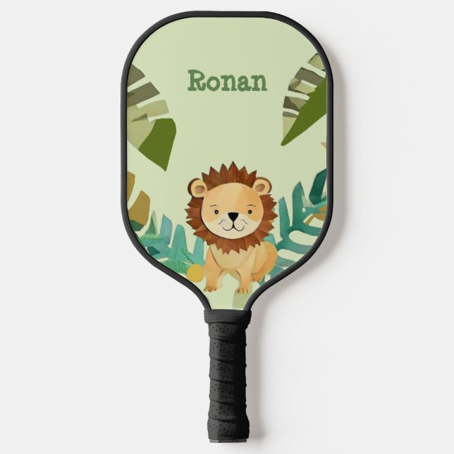 Little Jungle Prince Lion Birthday Pickleball Paddle (Front)