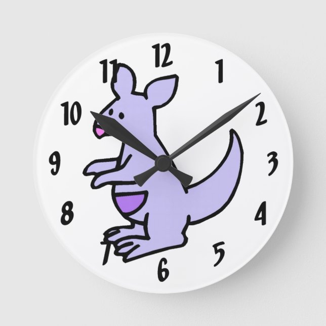 Little Kangaroo Round Clock (Front)